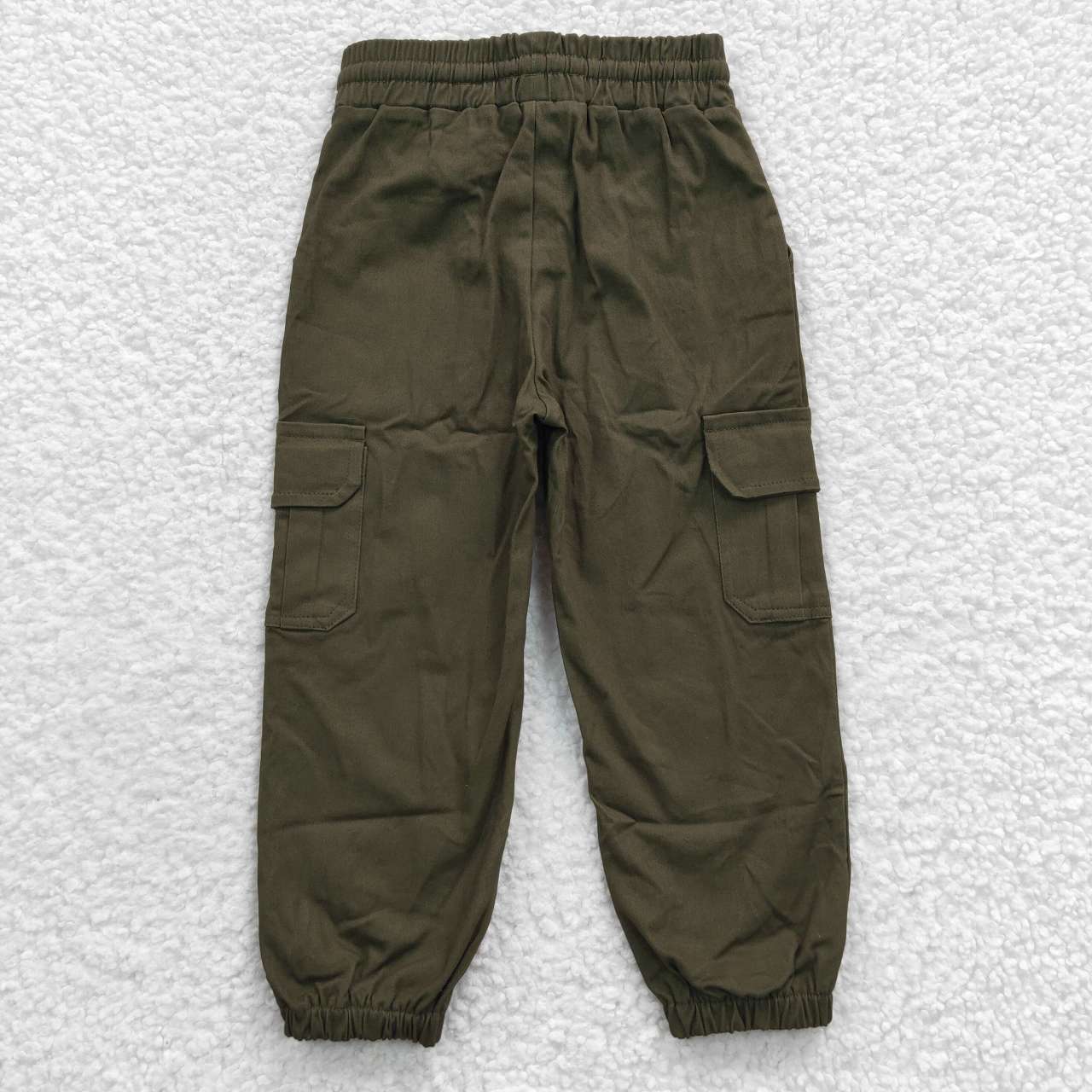 P0135 Baby Kids Pocket Olive Green Cargo Pants