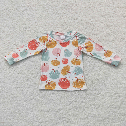 GT0235  Baby Girl Long Sleeves Pumpkin Shirt