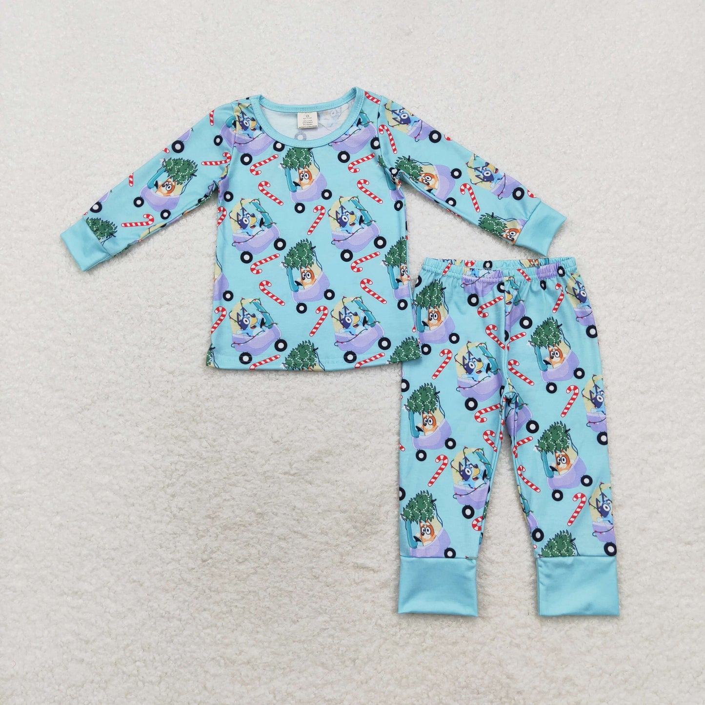 Baby Girl Christmas Dogs Candy Shirt Pants Pajamas Set