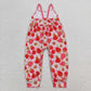 Baby Girl Sleeveless Strawberry Floral One Piece Romper