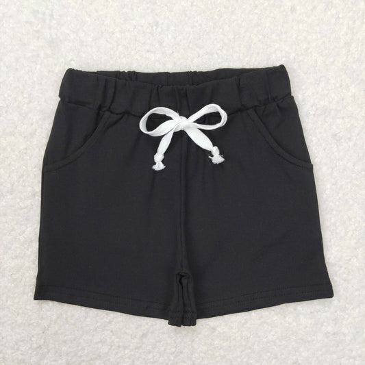 SS0137 Baby Boy Summer Black Cotton Pocket Shorts