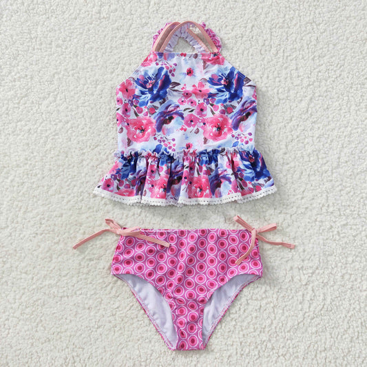 S0156 Baby Girl Floral One Piece Summer Swimsuit