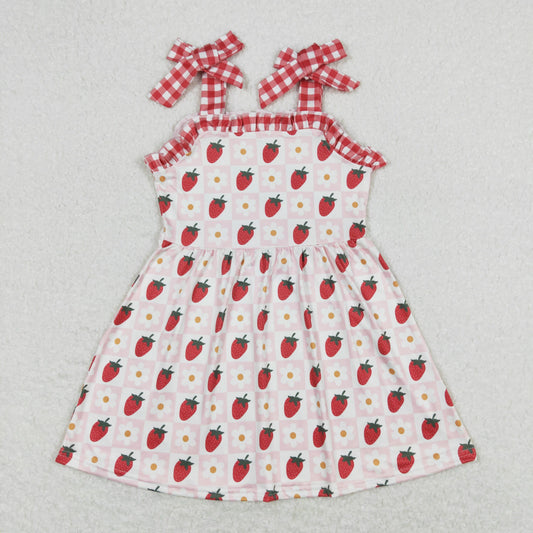 Baby Girl Sleeveless Strawberry Floral Summer Dress