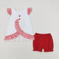 Baby Boy Short Sleeves Embroidery Flag Shirt Plaid Shorts July 4th Set