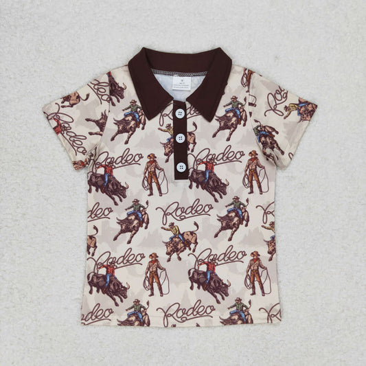 Baby Boy Short Sleeves Western Rodeo Polo Shirt