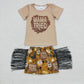 Promotion Baby Girl Summer Short Sleeves Mama Tried Tassel Skirt Western Outfit RTS