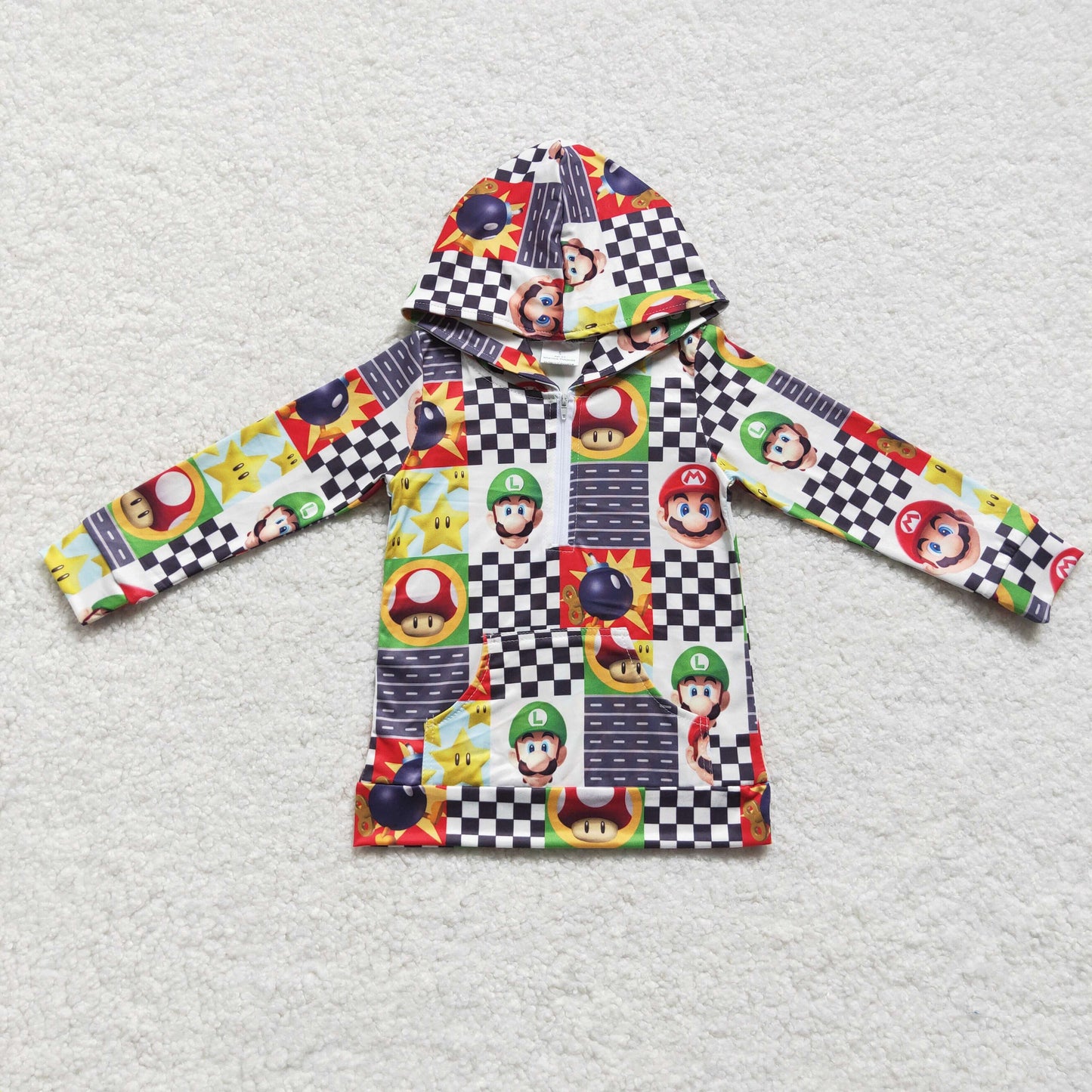 BT0311 Baby Boy Long Sleeves Game Cartoon Hoodie Shirt