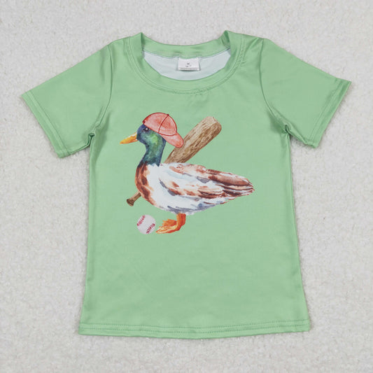 Baby Boy Green Short Sleeves Duck Baseball Tops Shirt