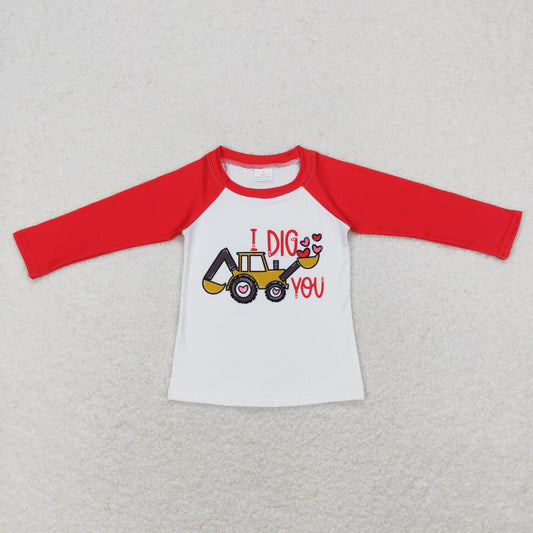 BT0523 Baby Kids Valentine's Day I Dig You Tops Shirt