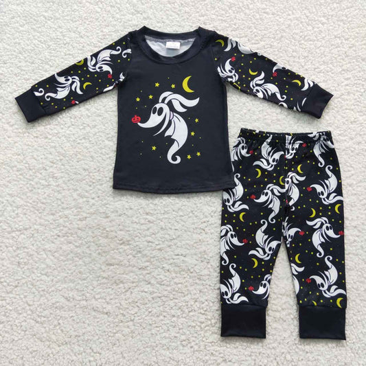 BLP0187 Halloween Baby Boy Long Sleeves Shirt Pants Black Outfit Pajamas