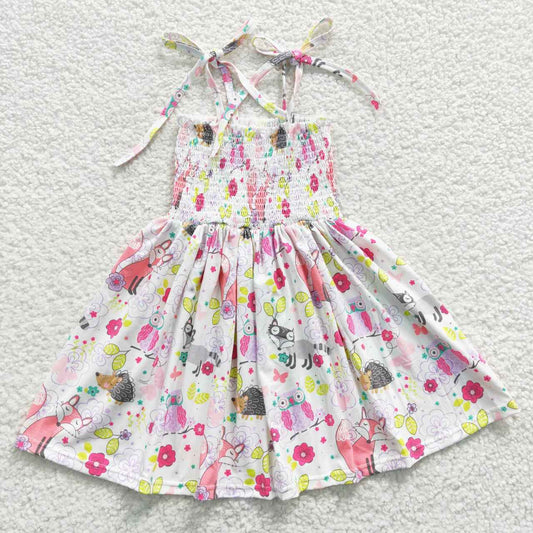 GSD0352 Baby Girl Summer Halter Sleeveless Elastic Smocked Dress