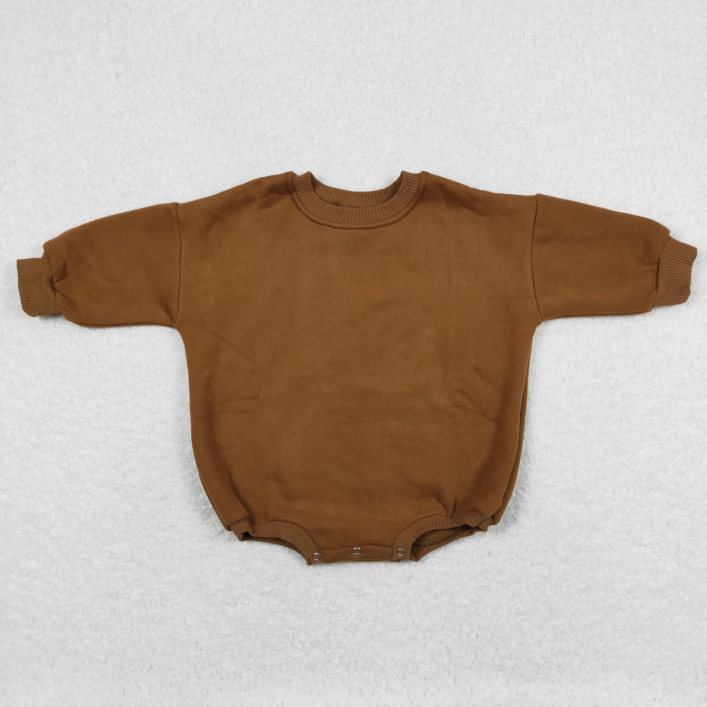 Baby Kids Long Sleeves Brown Cotton Sweater Romper