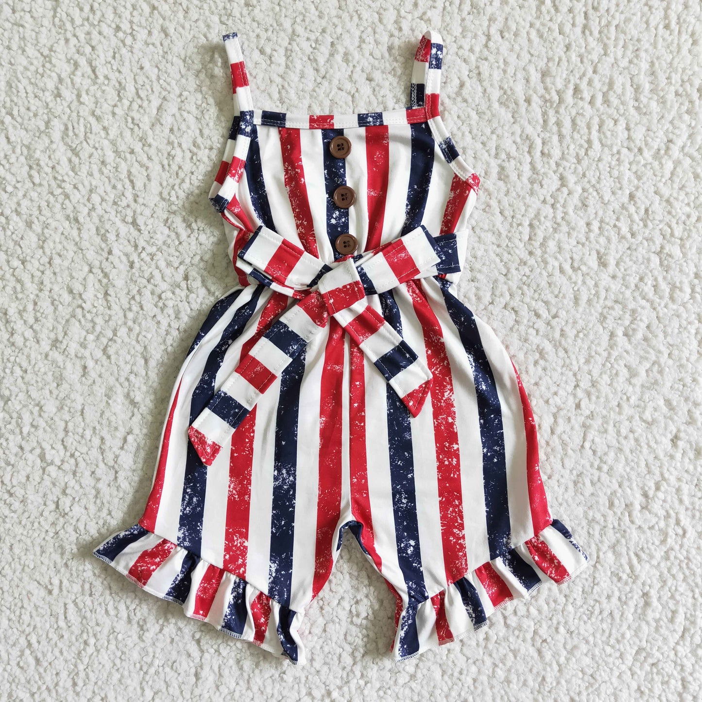 Promotion July 4th Baby Girl Summer Stripe One-piece Tunic Jumpsuit