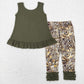 GSPO1089 Easter Baby Girl Cotton Tops Camo Ruffle Pants Set
