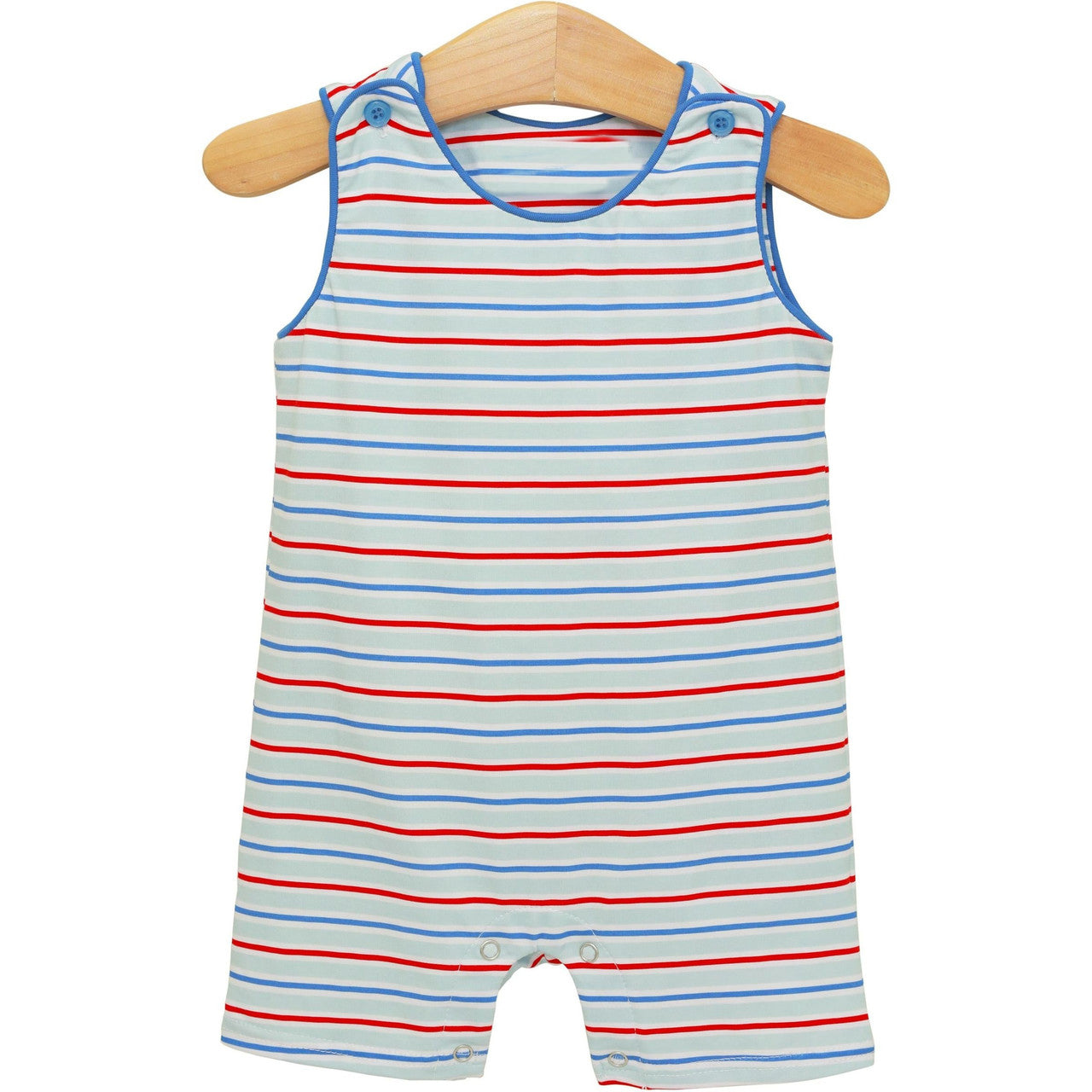 ( Moq 5 )  Preorder Baby Boys Infant Sleeveless Red Blue Stripes Romper 4th of July Clothes