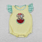 Baby Boy Girl Embroidery Dog Watermelon Sibling Yellow Romper Set