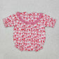 Baby Girl Short Sleeves Embroidery Mama's Bestie Smocked Bows Bubble Romper