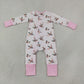 Baby Kids Infant Long Sleeves Ducks Pink Stripes Zipper Footie Sleeper Romper Clothes RTS