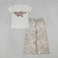 Baby Kids Short Sleeves Daddy's Girl Hearts Shirt Camo Pants Clothes Set RTS