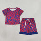 Sibling Baby Girls Kids Short Sleeves Leopard Shirts Pockets Shorts Summer Sets Clothes RTS