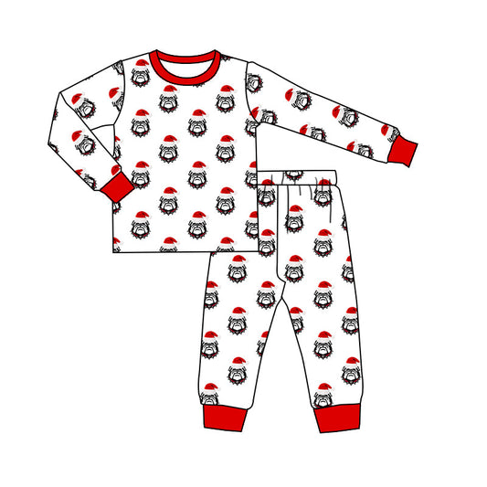 Baby Boy Team Christmas Bulldogs Shirt Pants Pajamas Set