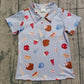 Baby Boys Short Sleeves Baseball Buttons Blue Stripes Shirt Tops RTS