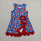 Baby Girls Bows Stars 4th of July Yoga Active Shorts Knee Length Scallop Dress RTS
