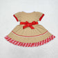 Baby Girl Short Sleeves Christmas Gingerbread Bow Dress