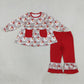 Sibling Baby Girl Kids Long Sleeves Christmas Santa Pockets Tunic Pants Sets Clothes RTS