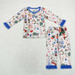 Baby Girl Kids Long Sleeves Christmas Soldier Shirt Pants Pajamas Bamboo Set