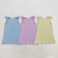 Sibling Baby Girls Kids Bows Sleeveless Cotton Scallop Knee Length Dresses RTS