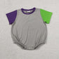 Sibling Baby Kids Infant Short Sleeves Colorblock Bubble Romper Cotton Clothes RTS