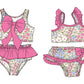 ( Moq 5 Each Style ) Sibling Baby Girls Kids Flower Tops Ruffle Shorts Bows Sets Summer Swimsuits