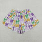 Adult  Women Mardi Gras Colorful Bows Yoga Active Shorts Bottoms RTS