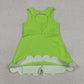 Baby Girls Sleeveless Bows Yoga Shorts Ruffle Knee Length Green Dress Scallop Clothes RTS