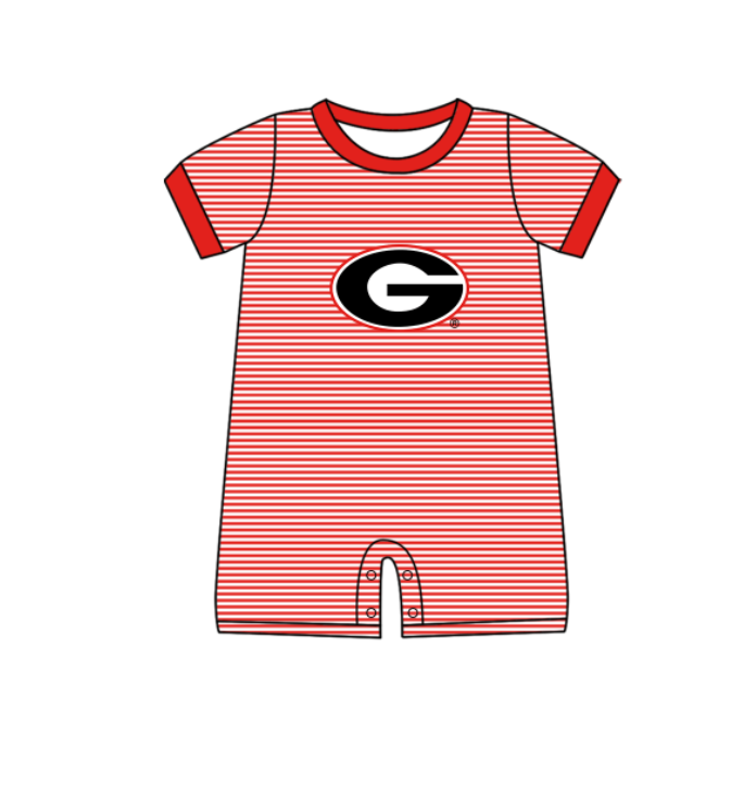 ( Moq 5 Each Style ) Baby Boys Girls Kids Red Stripes Team Sibling Rompers Sets