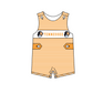 ( Moq 5 ) Baby Boys Kids Sleeveless Dogs Orange Stripes Team Summer Romper