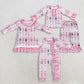 Sibling Baby Girls Long Sleeves  Soldiers Christmas Pink Zipper Romper Dress Set Clothes RTS