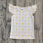Baby Girl Short Sleeves Yellow Purple Bows Tee Shirt Tops RTS