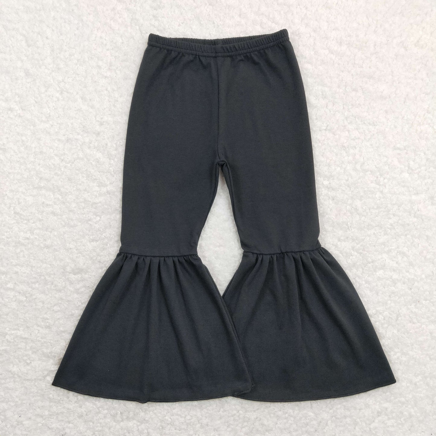 P0422 Baby Girl Black Cotton Bell Pants