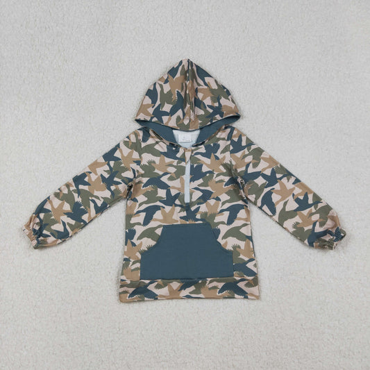 Baby Boy Long Sleeves Ducks Hoodie Zipper Camo Shirt RTS