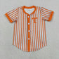 Baby Boy Kids Short Sleeves Orange Grey Stripes Shirt Team Tops RTS