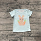 Baby Kids Short Sleeves Rabbit Carrots Easter Shirt Tops RTS