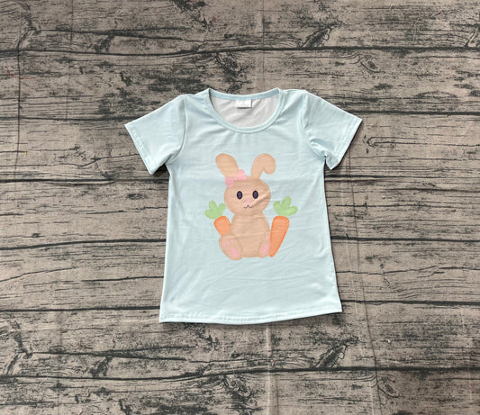 ( No moq ) Preorder Baby Kids Short Sleeves Rabbit Carrots Easter Shirt Tops