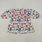 Baby Girl Long Sleeves Christmas Embroidery Bows Knee Length Smocked Dress  RTS