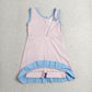 Baby Girls Kids Sleeveless Shorts Knee Length Pink Dress Yoga Active Scallop Clothes RTS