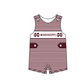 ( Moq 5 ) Baby Boys Kids Sleeveless Dark Red Stripes Team Summer Romper
