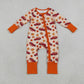 Baby Boys Infant Pumpkins Trucks Fall Zipper Footie Sleeper Romper Clothes RTS