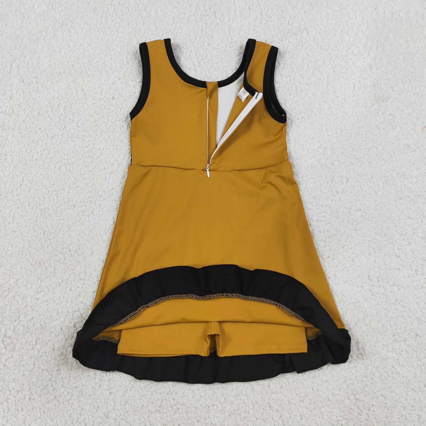Baby Girls Kids Sleeveless Shorts Knee Length Scallop Dress Yoga Active Summer Clothes RTS