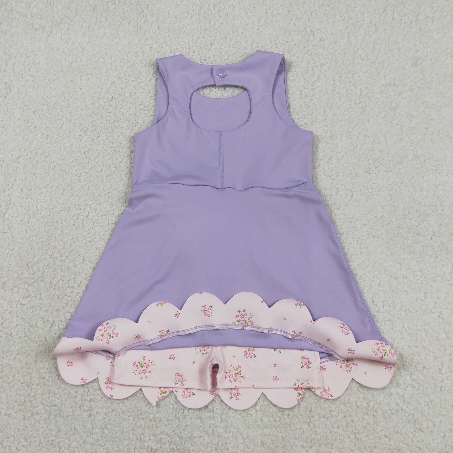 Sibling Baby Girls Kids Sleeveless Bows Yoga Scallop Shorts Dresses Clothes RTS